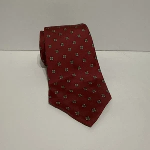 Vintage Christian Dior Tie Necktie All Silk Geometric Burgundy AOP 55” 3” - Picture 1 of 4