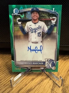 2025 Bowman Chrome Prospect Auto 1st Bowman Moises Marchan Green Wave /99 - Bild 1 von 3
