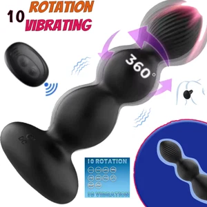 Rotating Anal Plug Dildo Male Prostate Massager Vibrator Sex Toys For Men Women - Picture 1 of 10