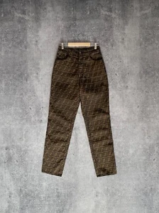 Vintage Women's Fendi Roma FF Zucca Monogram High Waisted Pants Size 44 S- M - Picture 1 of 14