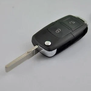 2 BUTTON REMOTE KEY FOB CASE SHELL + UNCUT FLIP HEAD FOR VW BEETLE JETTA - Picture 1 of 1