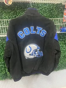 Indianapolis Colts Wildleder Leder Herrenjacke mit durchgehendem Reißverschluss XXL ungetragen KOSTENLOSER VERSAND! - Bild 1 von 3