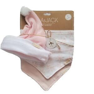 3 Piece Lila & Jack Baby Girls Gift Set, 2 Bandana Bibs & Hat, Pink (GB)