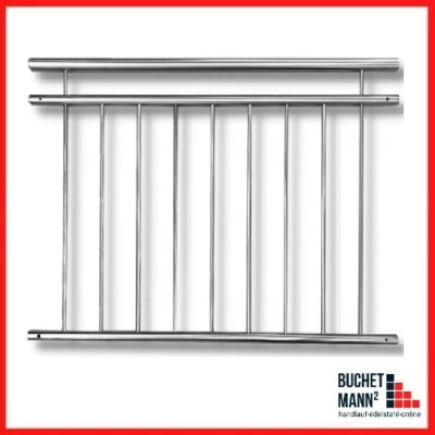 Französischer Balkon Edelstahl Geländer Fenstergitter kompl. verschweißt MASSIV! - Bild 1 von 4