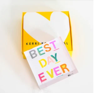 Kerri Rosenthal Blocks of Love "Best Day Ever", Plexiglass Multicolor, 4in x 4in - Picture 1 of 15
