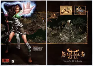 Vintage Print Ad 2000 Diablo II 2 PC Game RPG Sorceress Original Promo Poster - Picture 1 of 4