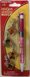 Disney High School Musical Charm Pen with 4 Charms Pink w/ Selena & Zac - New!!! - Picture 1 of 6