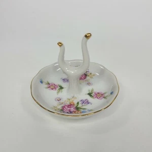 SOPORTE ANILLO DE COLECCIÓN KPM Arnart Importaciones Japón Porcelana Dresde Rosa 1983 - Imagen 1 de 3