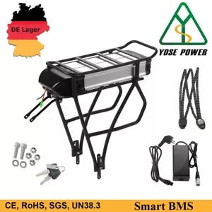 Batteria ebike 36V 13Ah batteria per bicicletta 26""-28"" freno a V/disco, batteria portapacchi - Foto 1 di 8