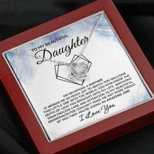To My Beautiful Daughter Necklace, Love Knot Necklace, Birthday Gift - Picture 1 of 3