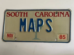 Vanity License Plate MAPS Cartography Treasure Map Travel Mapping Geocaching - Picture 1 of 1