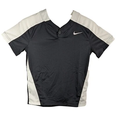 Boys Black Baseball Practice Shirt Kids Youth Size M Medium Nike Dri Fit Jersey - Image 1 of 4