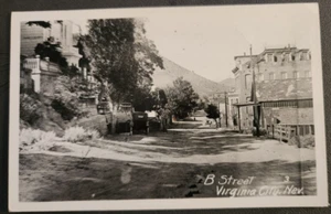 Virginia City Comstock Mining Nevada NV Postcard RPPC Photo B Street c1910's - Picture 1 of 2