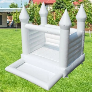 Warsun 12x10x10 aufblasbare weiße Hüpfburg mit Gebläse 100% PVC Jumper Hüpfburg - Bild 1 von 8