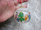 Sally Huss 2003 Glass Ball Ornament '' MAY WE DECORATE OUR HEARTS WITH  LOVE''  