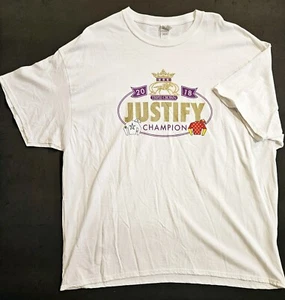Justify 2018 Triple Crown Champion T-Shirt- Men's 3XL 26"x33" - Picture 1 of 4