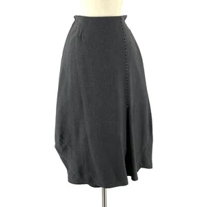 Crea Concept Paris Tulip Hem Layered Grey Wool Designer Midi Skirt 40/M/US 8 - Picture 1 of 10