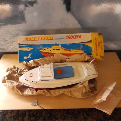 Bateau Mécanique Sutcliffe JUPITER OCEAN PILOT Clockwork Cruiser - Années 1960 - Métal