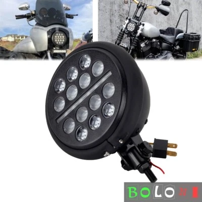 5.75" LED Motorcycle Headlight +DRL For Harley Softail Dyna Sportster XL1200 883 — 第 1/4 张图片