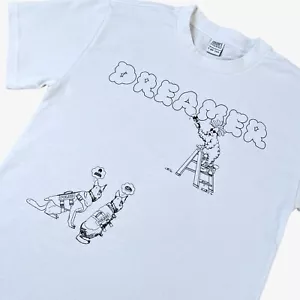Limited Edition Dreamer Double Sided Cartoon Graphic Print Heavyweight T-Shirt S - Bild 1 von 6
