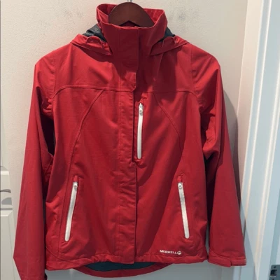 Merrell Red Hooded Jacket Shell with taped seams size Medium - Image 1 of 4