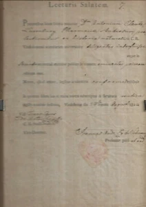 Lecturis Salutem Diplome pharmacie Antonium Claude Luxenburg Vindoboae Aout 1822 - Foto 1 di 6