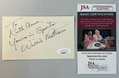 Willie Pastrano Signed 3x5 Index Card JSA AUTO U.S. Pro Boxer WBA/WBC (d.1997)! - Image 1 of 4