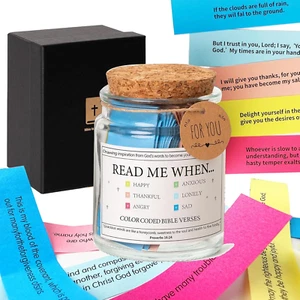 Bible Verse Jar, Read Me When Scripture Prayer Jar for Emotions, Religious Gift - Picture 1 of 12