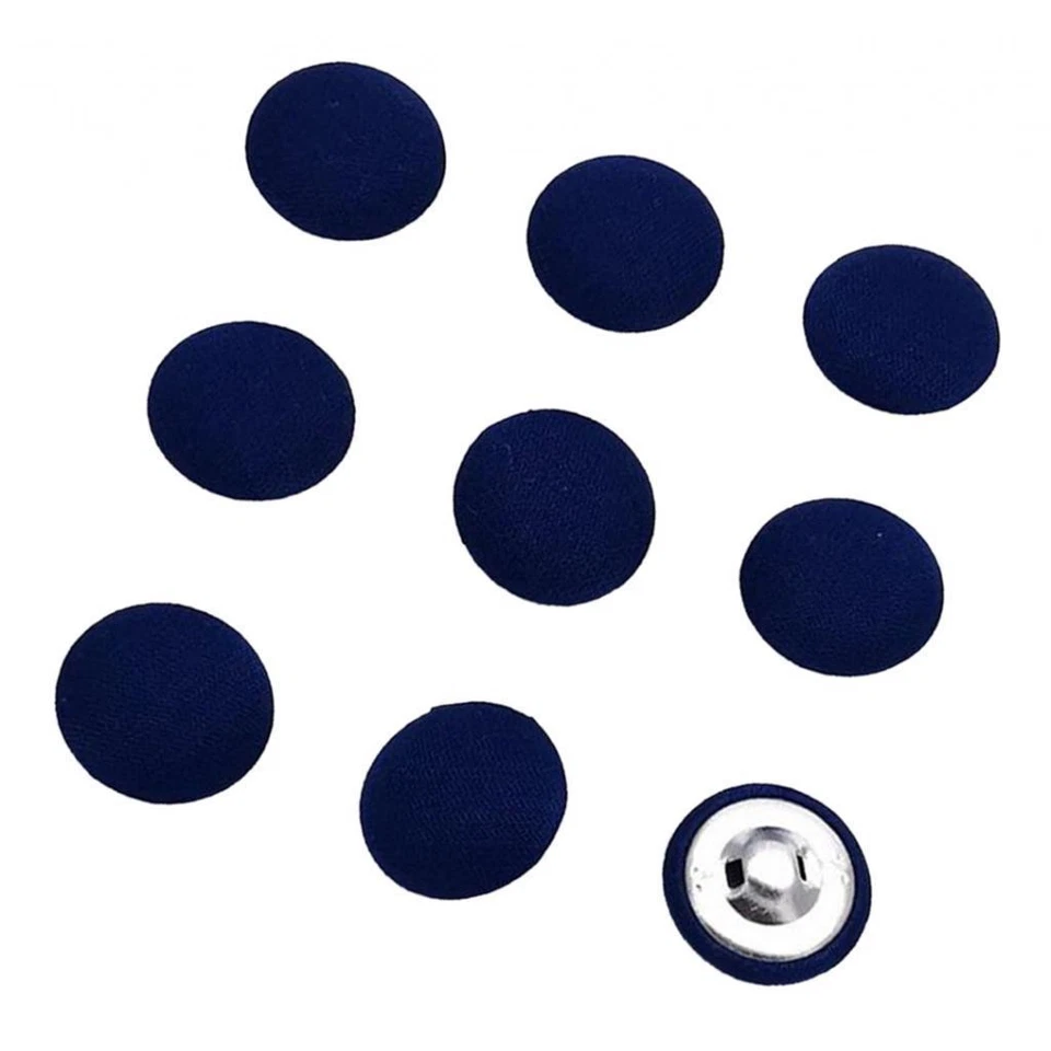 10pcs Cotton Fabric Covered Buttons Sewing Accessories for Garment Black - Image 1 of 1