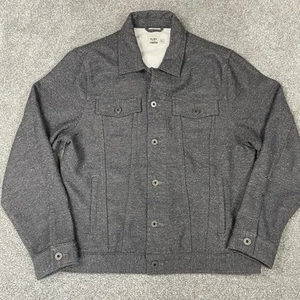 Flint and Tinder Donegal Trucker Jacket Mens L Charcoal Wool Blend Huckberry - Picture 1 of 13