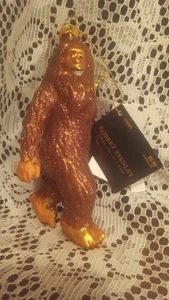 6" Pie Grande Sasquatch Yeti Vidrio Soplado Adorno de Navidad Nuevo Por Robert Stanley - Imagen 1 de 5
