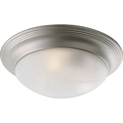Progress Lighting P3697 Alabaster Glass 16-5/8" Three Light Flush - Nickel - Image 1 of 2