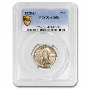 1928-D Standing Liberty Quarter AU-58 PCGS - Picture 1 of 3