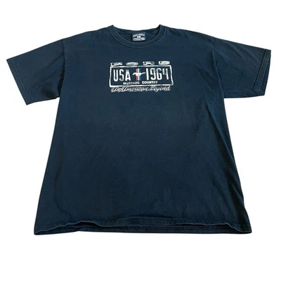 Винтажная мужская футболка Ford Mustang Country 1964 размер L черная Steve & Barry's Y2K - Изображение 1 из 4