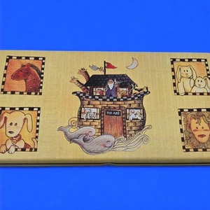 Raro Estuche de Lápices de Lata 1996 Vintage Cosmético Retro Caja de Baratijas Arca de Noé Bíblica - Imagen 1 de 9