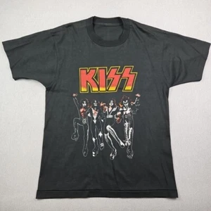 Vintage Kiss Destroyer Band T-Shirt Metal Glam Rock Single Stitch 2 Sided 80s - Picture 1 of 13