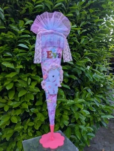 Einhorn Schultüte Mädchen | Pastell Zuckertüte mit Namen & Tüll | Glitzer | 70cm - Bild 1 von 13