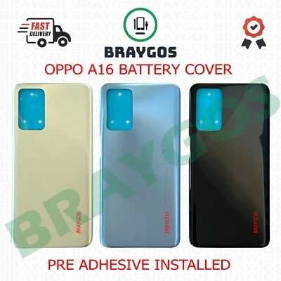BRAYGOS Replacement For OPPO A16 CPH2269 Rear Back Battery Cover Glass With Adhesive