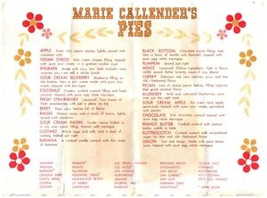 Marie Callender's Pies Restaurant Placemat Folded - Picture 1 of 2