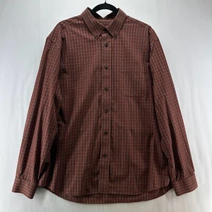 Camisa Eddie Bauer Hombre Talla L Resistente a Arrugas Abotonada Manga Larga Marrón - Imagen 1 de 10