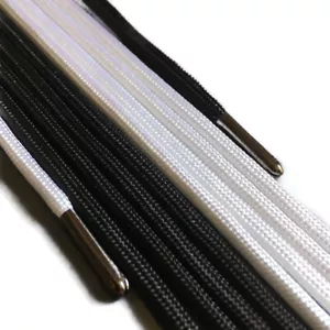 Schwarze oder weiße runde Schnürsenkel mit Metallspitze Top A* Qualität - 20 cm bis 230 cm - Bild 1 von 5