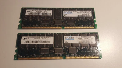 Kit RAM 512MB (2x256MB) DDR-266 PC-2100R SERVER MICRON MT18VDDT3272DG-265Z1 - Immagine 1 di 2