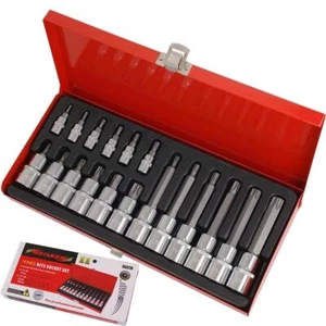 Neilsen 18pc Torx Bit Star Socket Set T8 - T60 Trx 1/2" 1/4" Drive Sockets - Picture 1 of 3