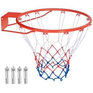 18" Basketball Rim Wall Door Mounted Basketball Hoop with All Weather Net - Picture 1 of 9