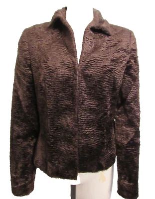 Blazer chaqueta Yansi Fugel para mujer talla 6 marrón tejido imitación piel de cebra cierre de eslabones Foto 1 de 4