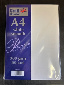 Craft UK A4 300Gsm-100 Sheets, White line w119 - Picture 1 of 1