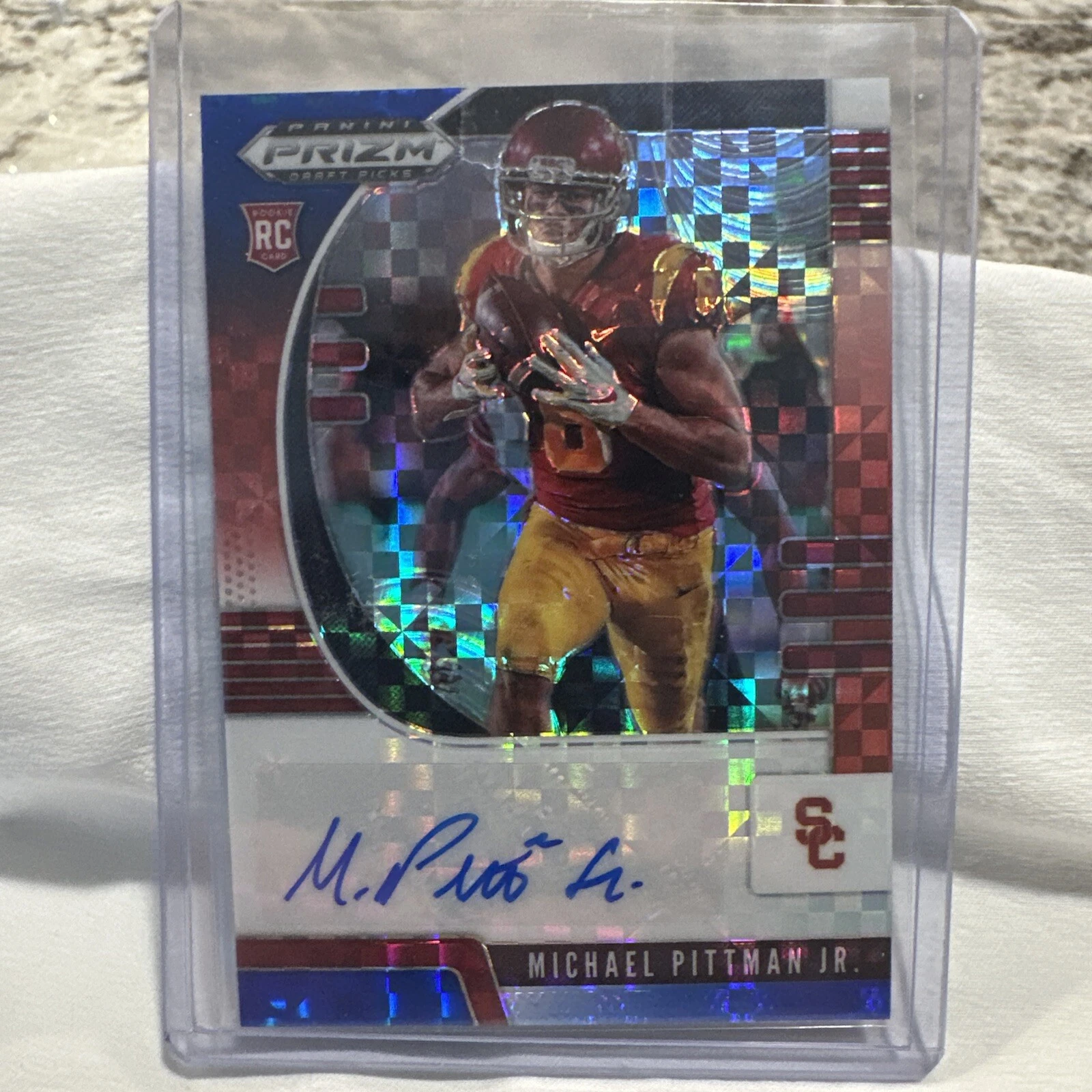 2020 Panini Prizm Draft Picks Auto Red-White-Blue 145  /99 Michael Pittman Jr.