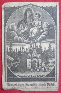Orig. Heiligenbildchen Holy Card Gnadenbild Maria Pötsch Pilgerfahrt um 1840 - Bild 1 von 7