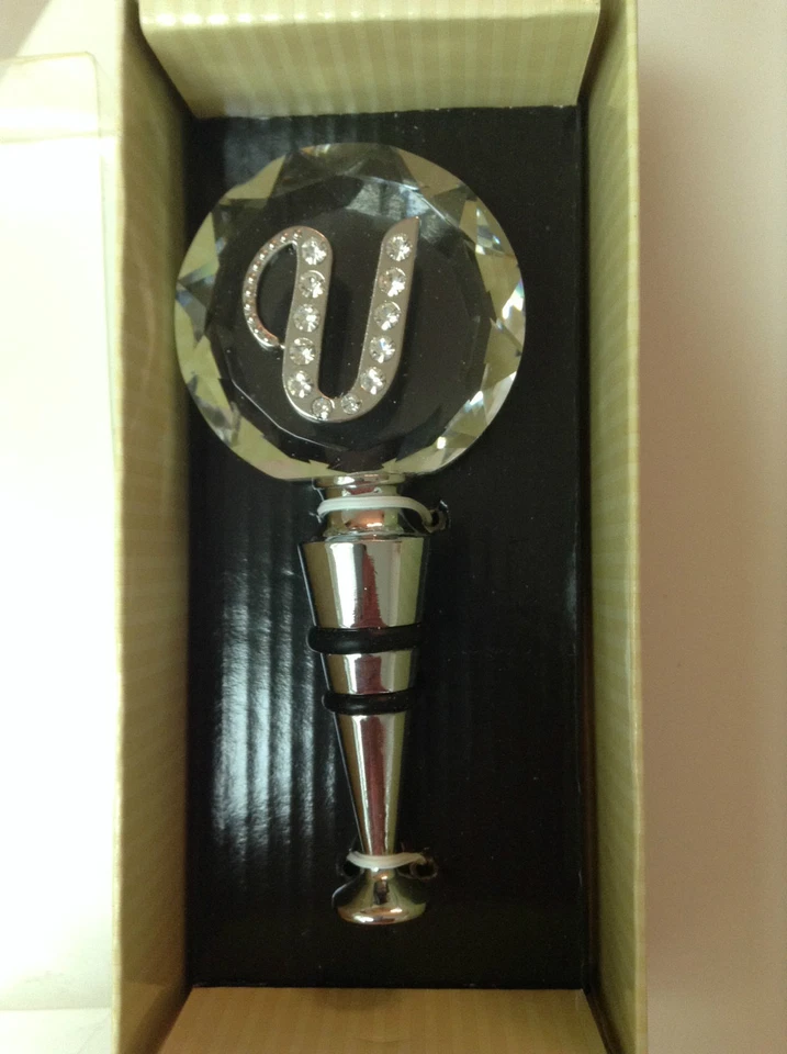 CYPRESS HOME RHINESTONE MONOGRAM WINE STOPPER NEW! INITIAL U Foto 1 de 1
