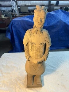 Vintage Large Chinese Warrior Soldier Terracotta Army Statue 22” Figurine T6 - Picture 1 of 6